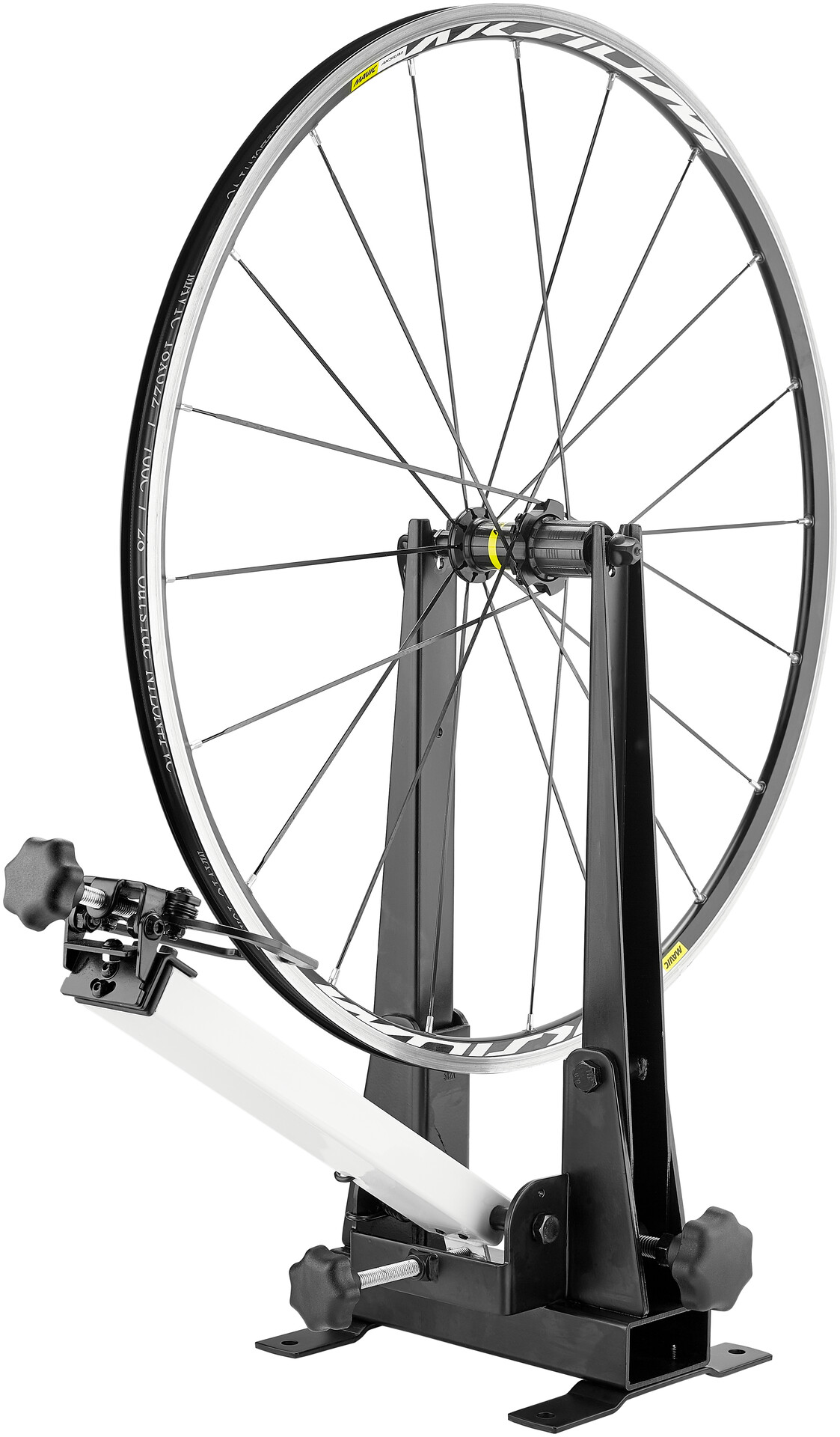 truing a wheel without a stand